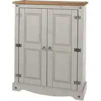 Consett Narrow 2-Door Wardrobe - Grey, Oak