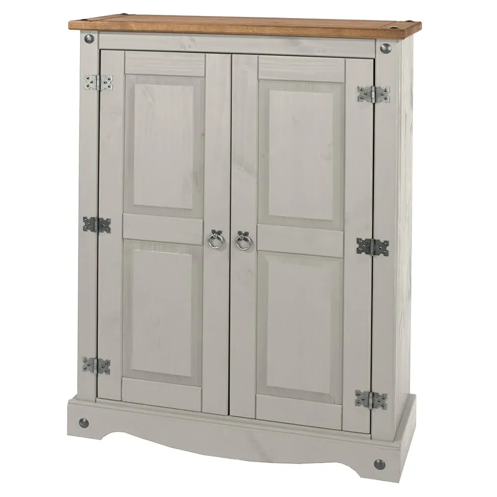 Consett Narrow 2-Door Wardrobe - Grey, Oak