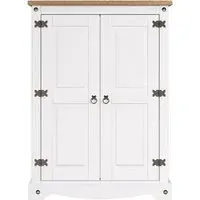 Consett Narrow 2-Door Wardrobe - White, Oak