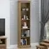 Consett Narrow Bookcase with 5 Shelves - Oak