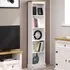 Consett Narrow Bookcase with 5 Shelves - White, Oak
