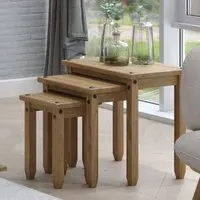Consett Nest of 3 Tables - Grey, Oak