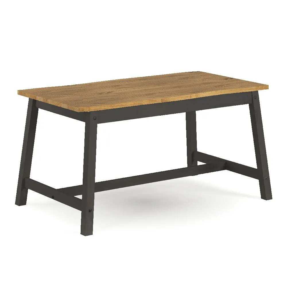 Consett Rectangular Dining Table - Black, Oak image