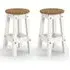Consett Round Bar Stools in Pair - White, Oak