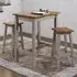 Consett Small Bar Table with 2 Stools - Grey, Oak