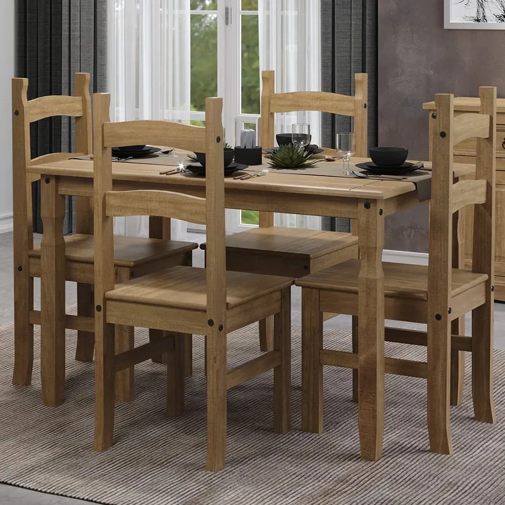 Consett Small Dining Table with 4 Chairs - Oak