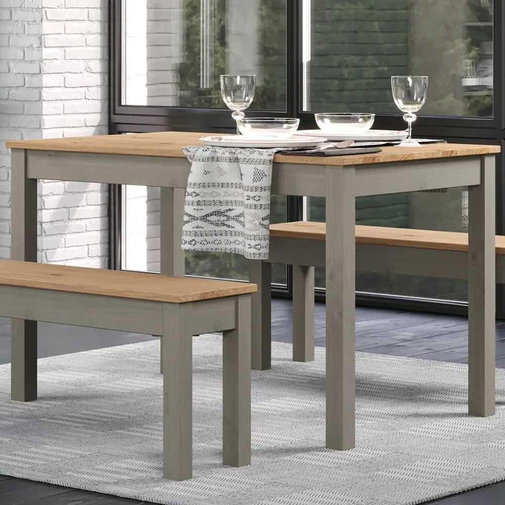 Consett Small Rectangular Dining Table - Grey, Oak image
