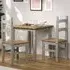 Consett Square Dining Set with 2 Chairs - Grey, Oak