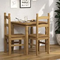 Consett Square Dining Table with 2 Chairs - Oak
