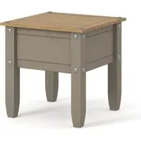 Consett Square Lamp Table - Grey, Oak