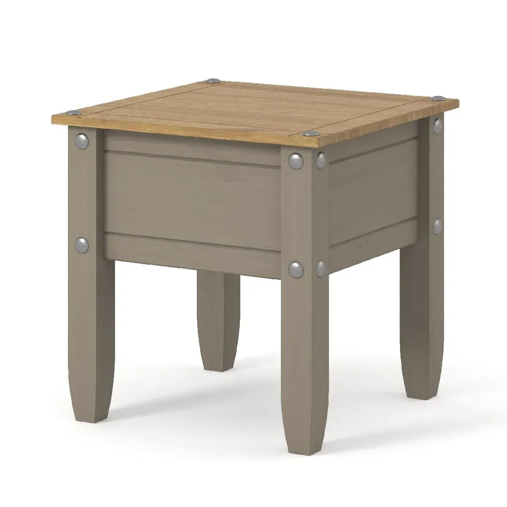 Consett Square Lamp Table - Grey, Oak image