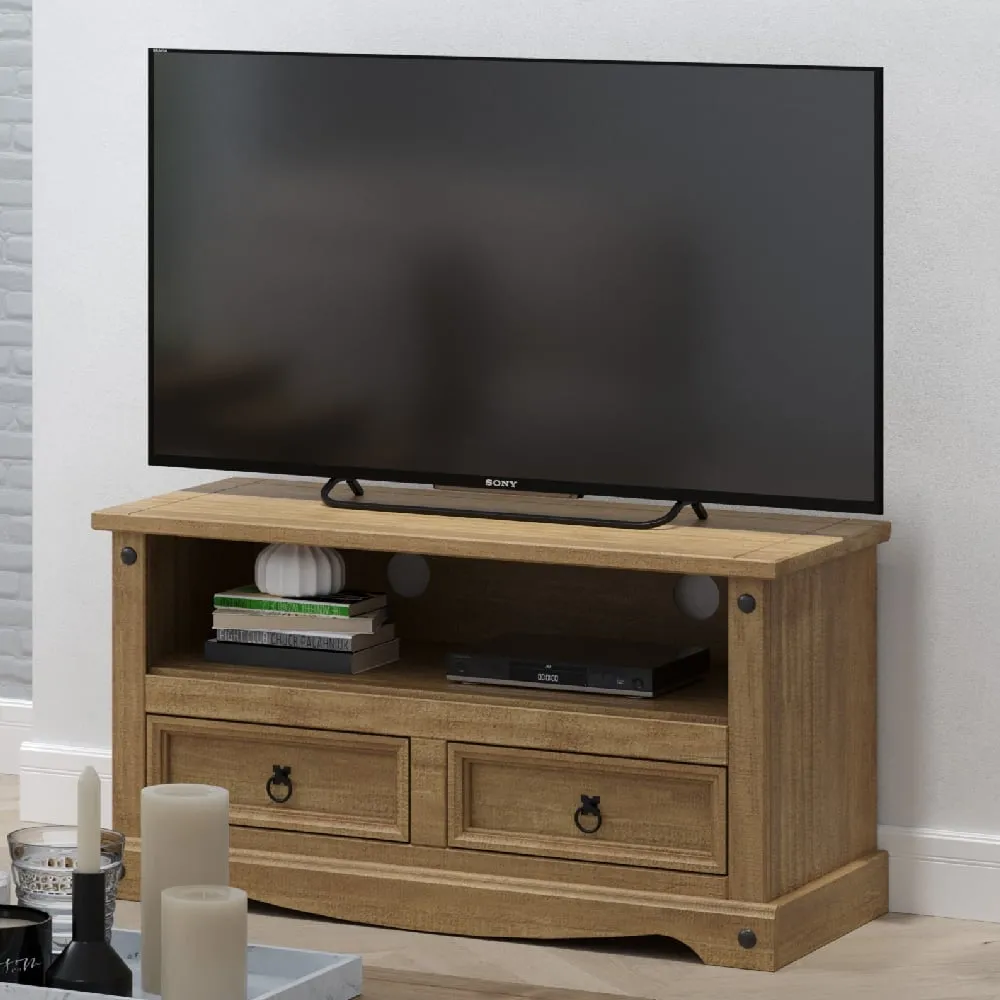 Consett TV Stand with 2 Drawers - Oak