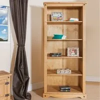 Consett Wide Bookcase with 5 Shelves - Oak
