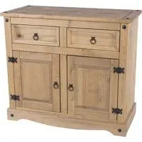 Consett Wooden Sideboard with 2 Doors 2 Drawers - Oak