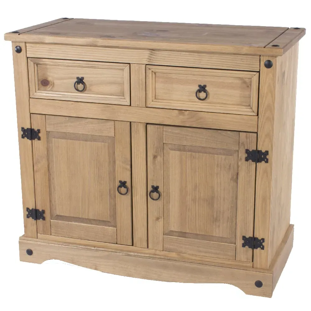 Consett Wooden Sideboard with 2 Doors 2 Drawers - Oak image