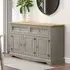 Consett Wooden Sideboard with 3 Doors 2 Drawers - Grey, Oak