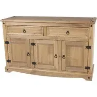 Consett Wooden Sideboard with 3 Doors 2 Drawers - Oak