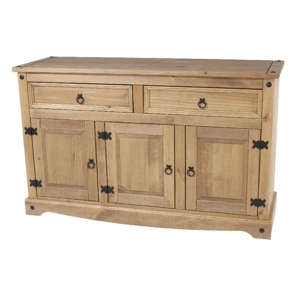 Consett Wooden Sideboard with 3 Doors 2 Drawers - Oak