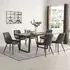 Constable Rustic Oak Dining Table with 6 Oston Chairs - Grey