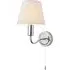 Conway Wall Light with Pull Cord - Chrome, Ivory Fabric