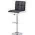 Copez Height-Adjustable Bar Stool - Black, Faux Leather