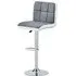 Copez Height-Adjustable Bar Stool - Grey, Faux Leather