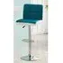 Copez Height-Adjustable Bar Stool - Teal, Faux Leather