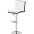 Copez Height-Adjustable Bar Stool with Swivel - White, Faux Leather