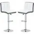 Copez Height-Adjustable Bar Stools - White, Faux Leather