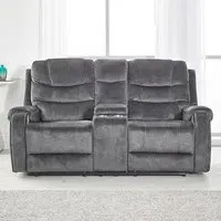 Cora 2-Seater Recliner Sofa - Dark Grey, Velvet