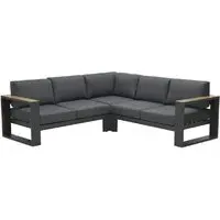 Cora Corner Garden Lounge Sofa - Grey, Aluminium