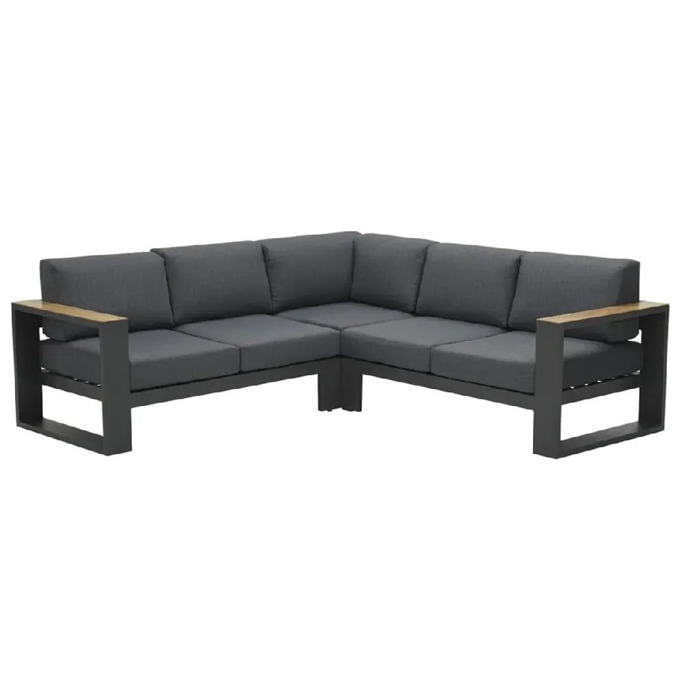 Cora Corner Garden Lounge Sofa - Grey, Aluminium