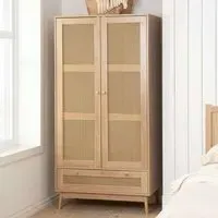 Coralie 2-Door Wardrobe with Drawer - Oak