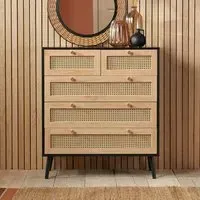 Coralie 5-Drawer Chest - Black Oak