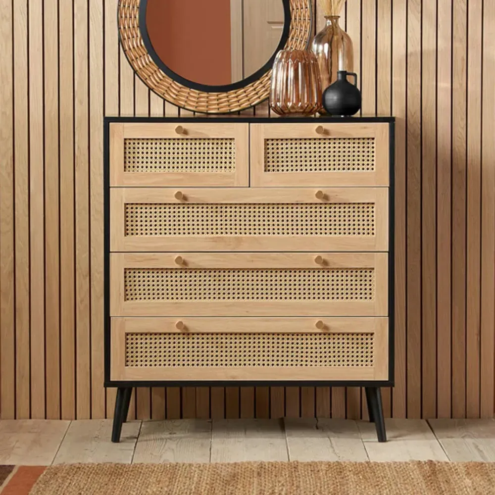 Coralie 5-Drawer Chest - Black Oak image