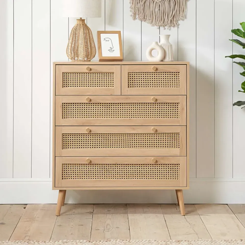 Coralie 5-Drawer Chest - Oak