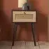 Coralie Bedside Cabinet with 1 Drawer - Black Oak