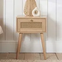Coralie Bedside Cabinet with 1 Drawer - Oak