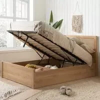 Coralie Double Ottoman Bed with Storage - Oak