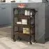 Coralville 3-Shelf Kitchen Trolley with Wheels - Brown Oak