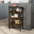 Coralville 3-Shelf Kitchen Trolley with Wheels - Smoked Oak