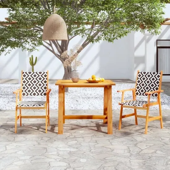 Corbin 3 Piece Garden Dining Set - Natural, Acacia Wood image