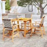 Corbin 5 Piece Garden Dining Set - Natural, Acacia Wood