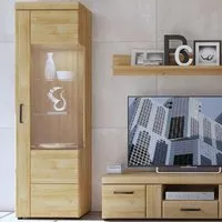 Corco Right Handed Display Cabinet with 1 Door - Oak