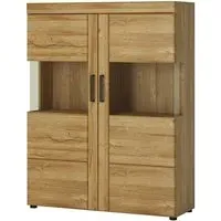 Corco Wide Display Cabinet with 2 Doors - Grandson Oak