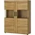 Corco Wide Display Cabinet with 2 Doors - Grandson Oak