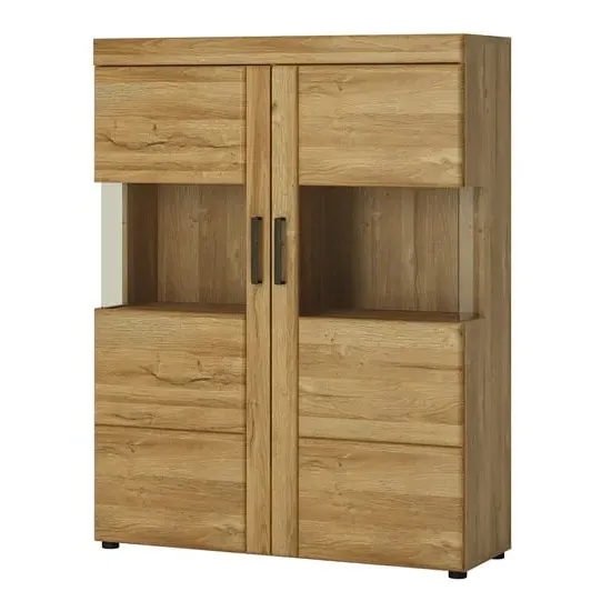Corco Wide Display Cabinet with 2 Doors - Grandson Oak image