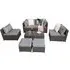 Cordoba Modular Lounge Sofa Set - Grey, Rattan Weave