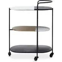 Cordue 3-Tier Drinks Trolley - Black, Marble
