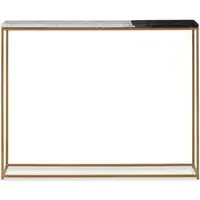 Cordue Console Table - Black, White Marble